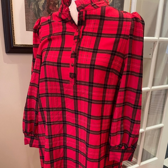 NWT Woodland Red Paid Lorna Shift Mini Dress by SugarLips - Picture 2 of 9